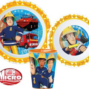 Fireman Sam Rescue Mission matservis i mikoplast med 260 ml mugg