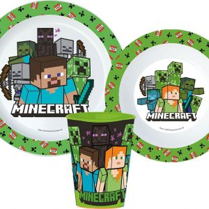 Minecraft Creeper middagsset i mikoplast med kopp 260 ml