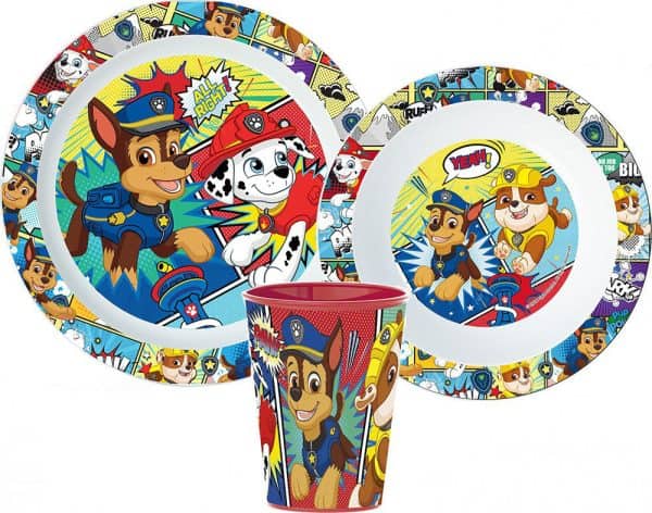 Paw Patrol Matset 3-delar – Tallrik Skål & Mugg 260 ml BPA-fri