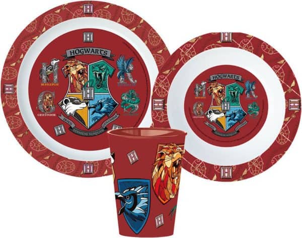 Harry Potter School Shields middagsset i mikoplast med kopp 260 ml