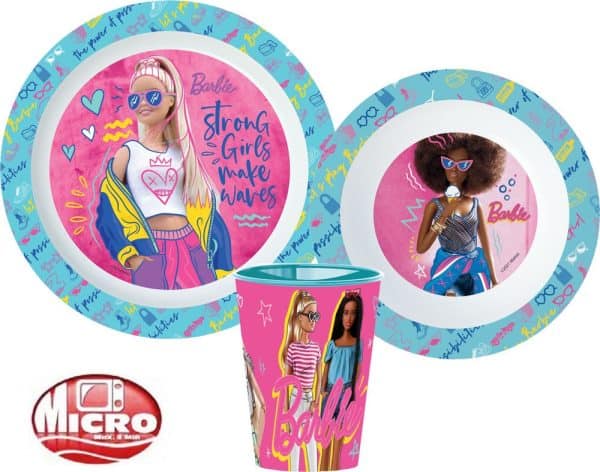 Barbie middagsservis i mikrosäker plast med kopp 260 ml