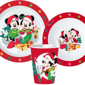 Disney Mimmi Pigg och Musse Pigg julmiddagset, mikrofiber set, med kopp 260 ml