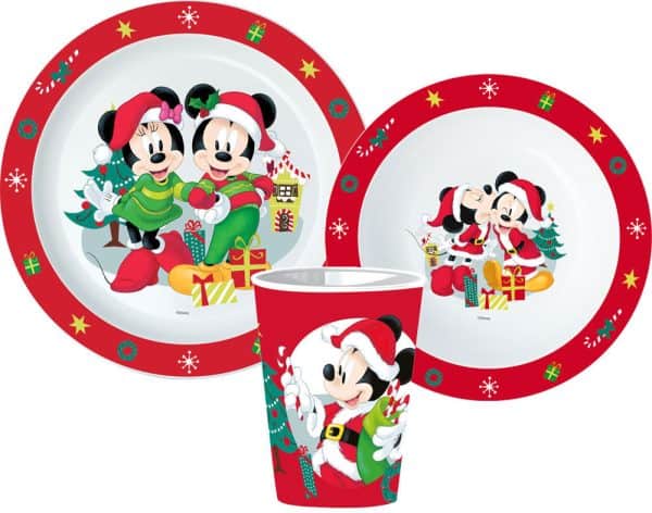 Disney Mimmi Pigg och Musse Pigg julmiddagset, mikrofiber set, med kopp 260 ml