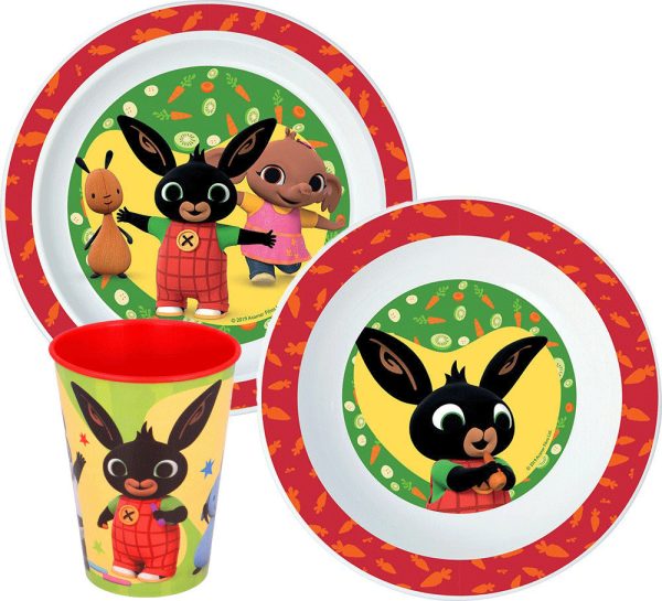 Bing Happy Bunny middagsset, mikrovågssäkert set med kopp 260 ml