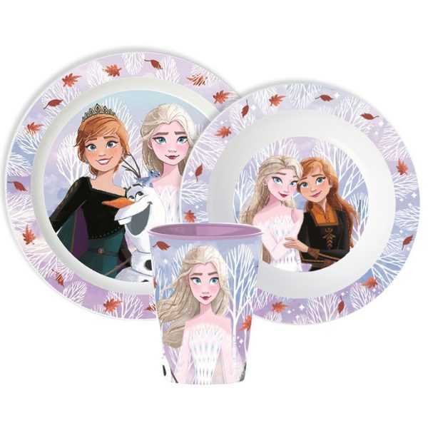 Disney Frozen Autumn Leaves middagsservis, mikrotålig, med kopp 260 ml