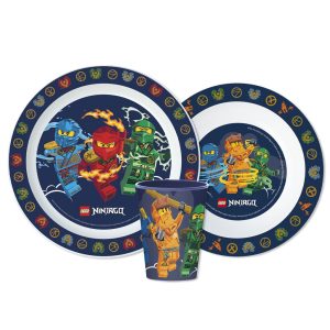 Lego Elemental Ninjago matservis, mikrosats i plast med kopp 260 ml