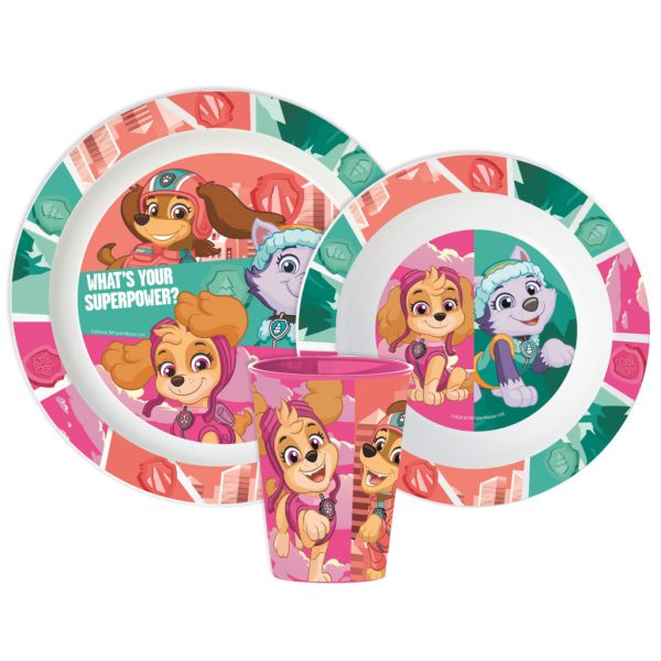 Paw Patrol Superpowers Middagsset, mikrotåligt set med kopp 260 ml