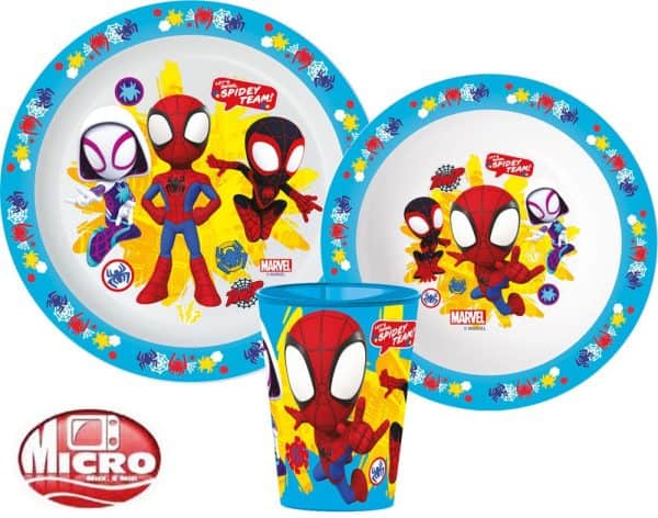 Spindelmannen Spidey Team middagsset, mikromaterial, med kopp 260 ml