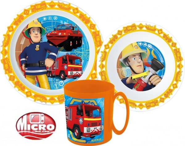 Fireman Sam Middagsset i mikoplast med 350 ml mugg