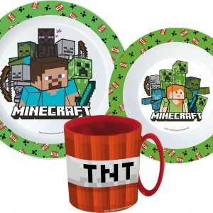 Minecraft Creeper servis i mikoplast med mugg 350 ml