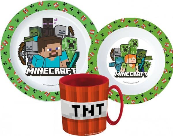 Minecraft Creeper servis i mikoplast med mugg 350 ml
