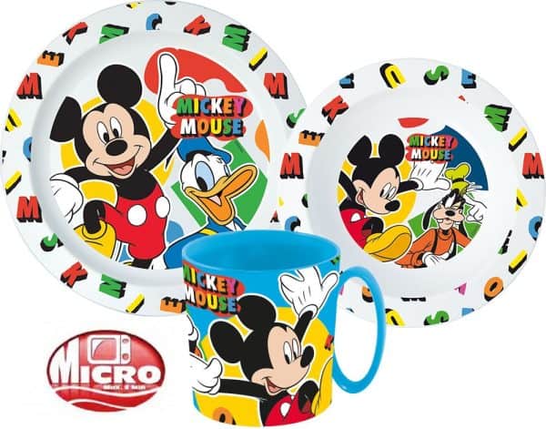 Disney Mickey Cool Summer servisset i mikoplast med mugg 350 ml