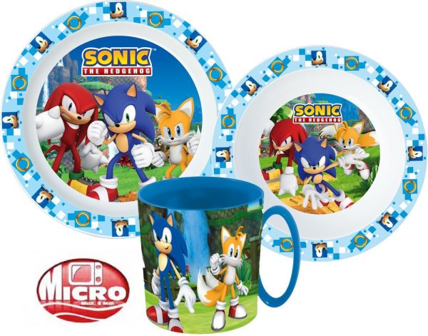 Sonic the Hedgehog Adventure middagsset, mikrovågssäkert set med mugg 350 ml