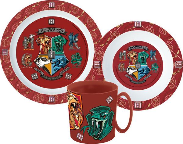 Harry Potter School Shields Middagsservis, mikrovågssäkert set med mugg 350 ml