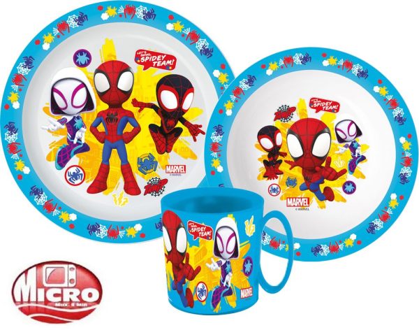 Spindelmannen Spidey middagsset, mikrovågssäkert set med mugg 350 ml