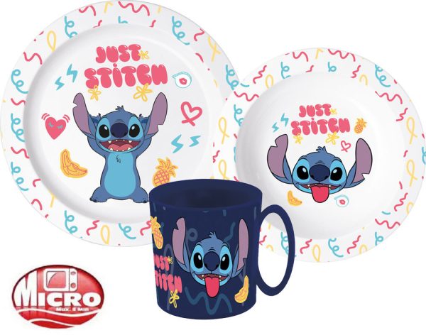 Disney Lilo & Stitch Palms matservis, mikrotåligt set med 350 ml mugg