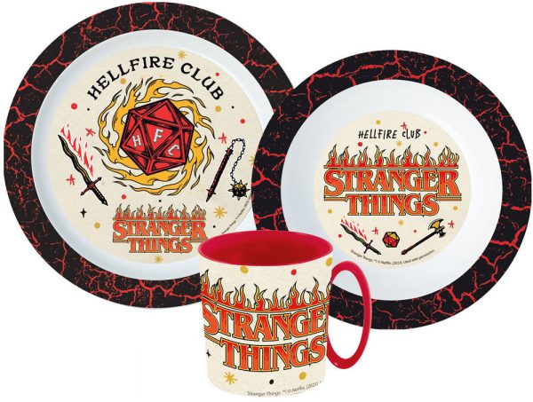 Stranger Things Upside Down middagsset, mikrosäker set med mugg 350 ml