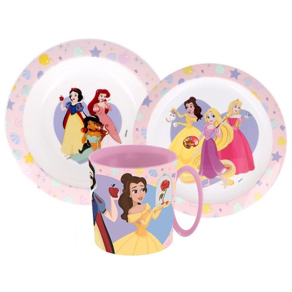 Disney Princess True middagsset, mikrosäkert set med mugg 350 ml