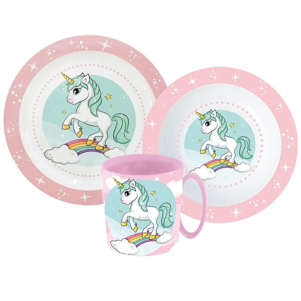 Unicorn Range middagsset med mikrovågssäkert set och 350 ml mugg