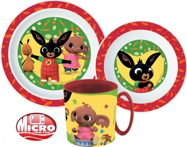 Bing Happy Bunny middagsset, mikrosäker set med kopp 390 ml