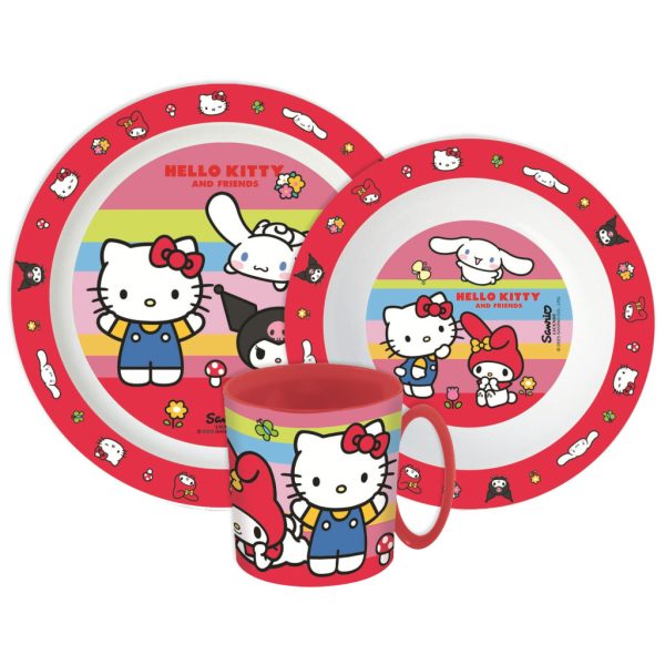 Hello Kitty och vänner middagsset, mikrovågssäkert set med mugg 390 ml