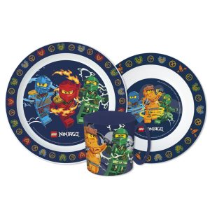 Lego Elemental Ninjago matservis, mikrosats i plast med mugg 390 ml