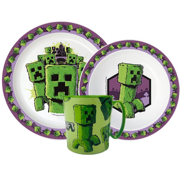 Minecraft The Movie middagsset med mikrovågssäkert set och 390 ml mugg