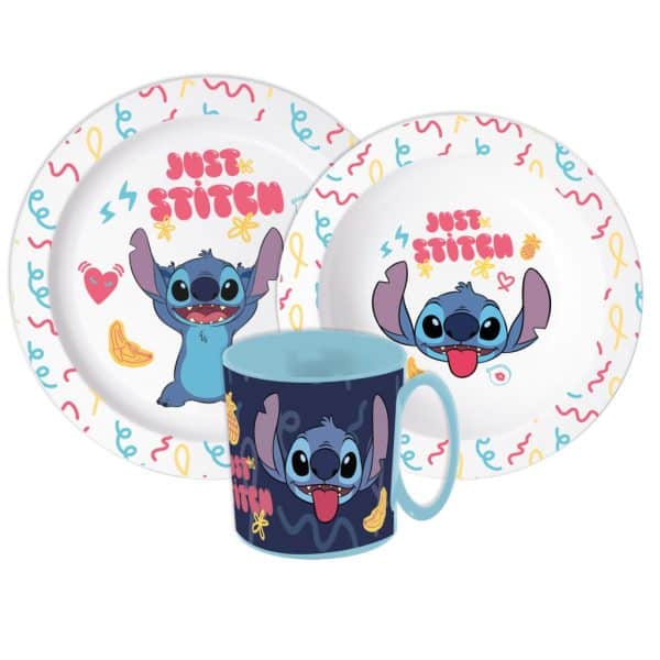 Disney Lilo and Stitch middagsset i mikrosäker plast med mugg 390 ml