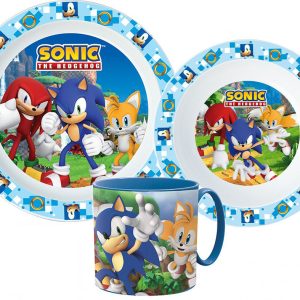 Sonic the Hedgehog äventyrsservis i mikoplast med mugg 265 ml