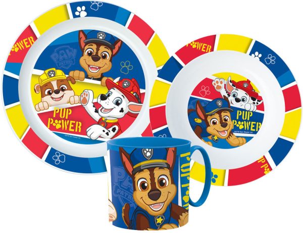 Paw Patrol Pup Power mikrovågssäkert servisset med mugg 265 ml