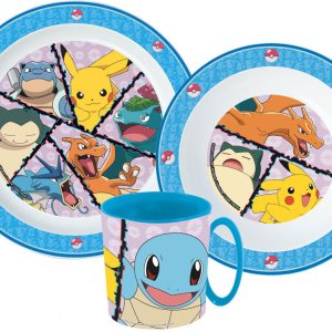 Pokémon middagsset i mikrotålig plast med mugg 265 ml