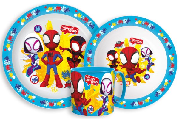 Spindelmannen Spidey middagsset, mikrosäker set med mugg 265 ml