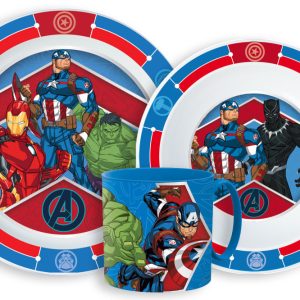 Avengers Army middagsset i mikrovågssäker plast med mugg 265 ml