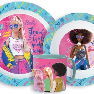 Barbie middagsset i mikoplast med mugg 265 ml