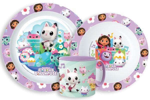 Gabbys Dockskåp Kitty Magic middagsset, mikrotåligt set med mugg 265 ml