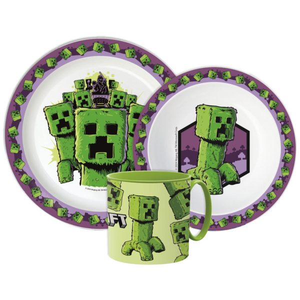 Minecraft The Movie middagsset, mikrovågssäkert set med mugg 265 ml