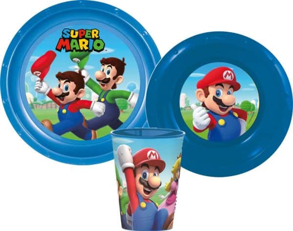 Super Mario Mushroom Kingdom servis i plast