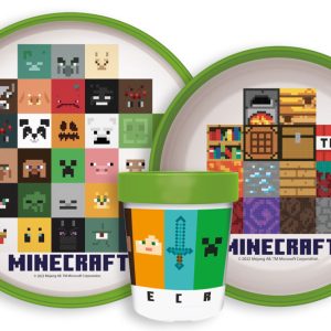 Minecraft Crafters halkfri middagsservis i mikoplast