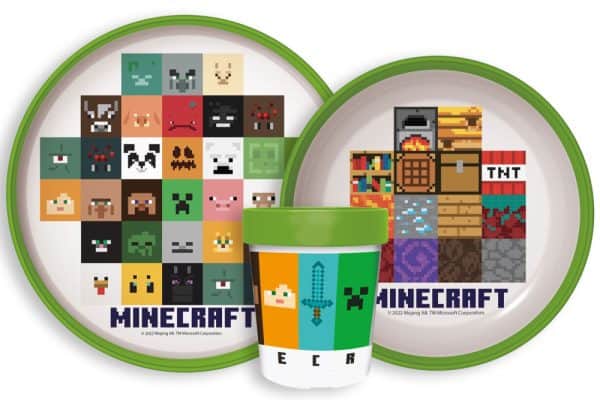 Minecraft Crafters halkfri middagsservis i mikoplast