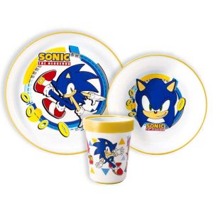 Sonic the Hedgehog matsats med halkfri botten, mikrotålig plast
