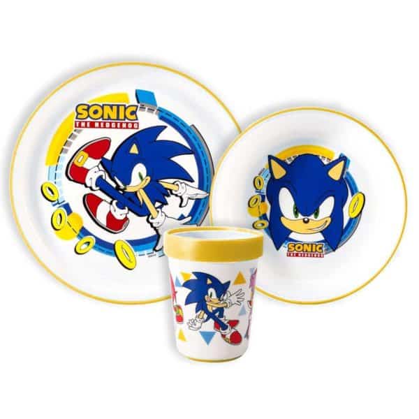 Sonic the Hedgehog matsats med halkfri botten, mikrotålig plast