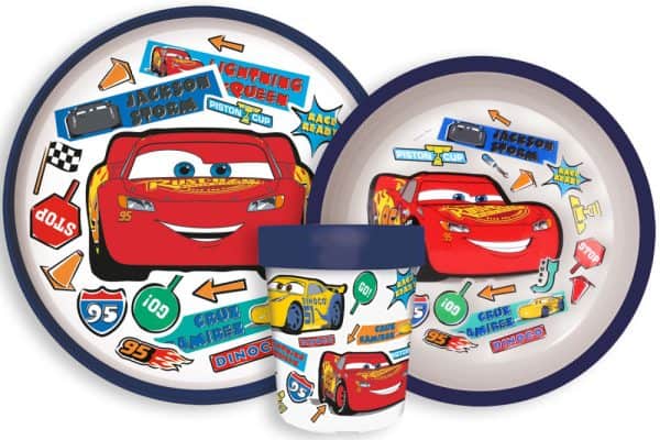 Disney Cars middagsset i mikroplast med halkfri botten