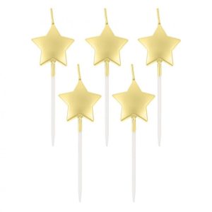 Star Metallic Gold tårtljus, set med 5 stycken