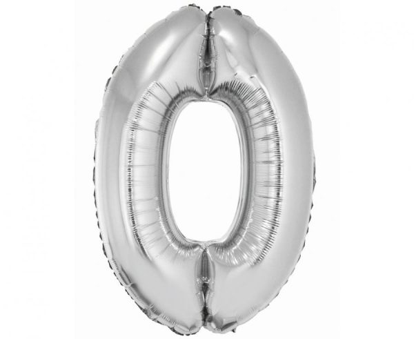 Number Silver sifferballong 0, 76 cm