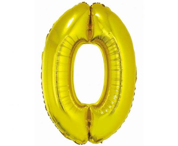 Number Gold Nummer 0 Folieballong 76 cm