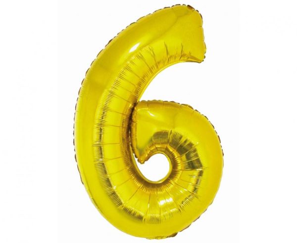 Number Gold guldfärgad sifferballong 76 cm