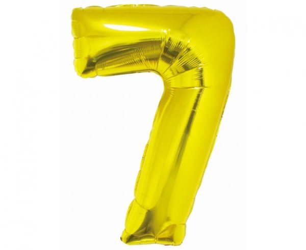 Number Gold nummer 7 folieballong 76 cm