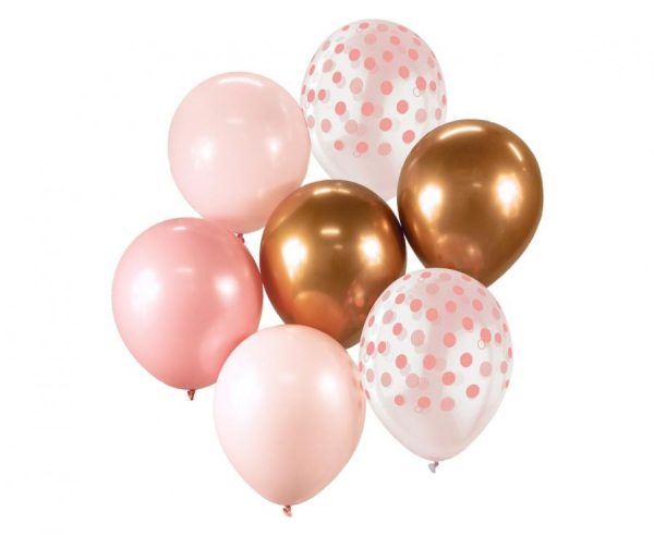Colour Rosa-Koppar ballongset 7 st 30 cm