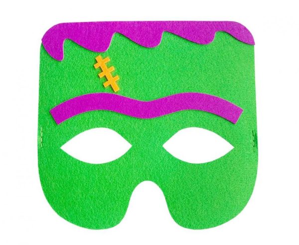 Halloween Grönt Monster mask i filt 18 cm