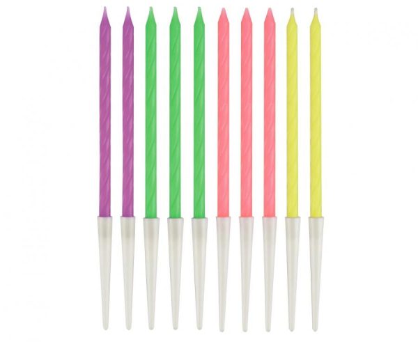 Colour Neon Mix födelsedagsljus, 10-pack